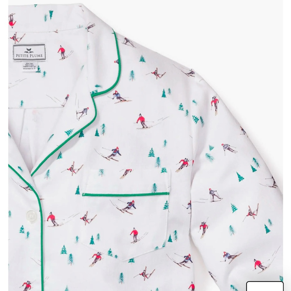 Petite Plume Ski Print Pajama Top